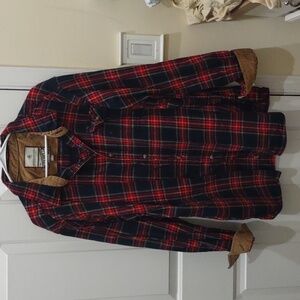 Men's blue and red plaid Legendary Whitetails flannel shirt size 2XT